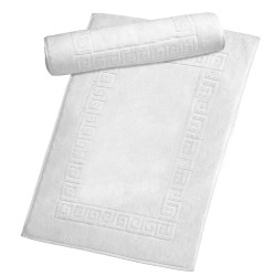 Hotel Luxury Egyptian Cotton 780 GSM Greek Key Bath MAT in White